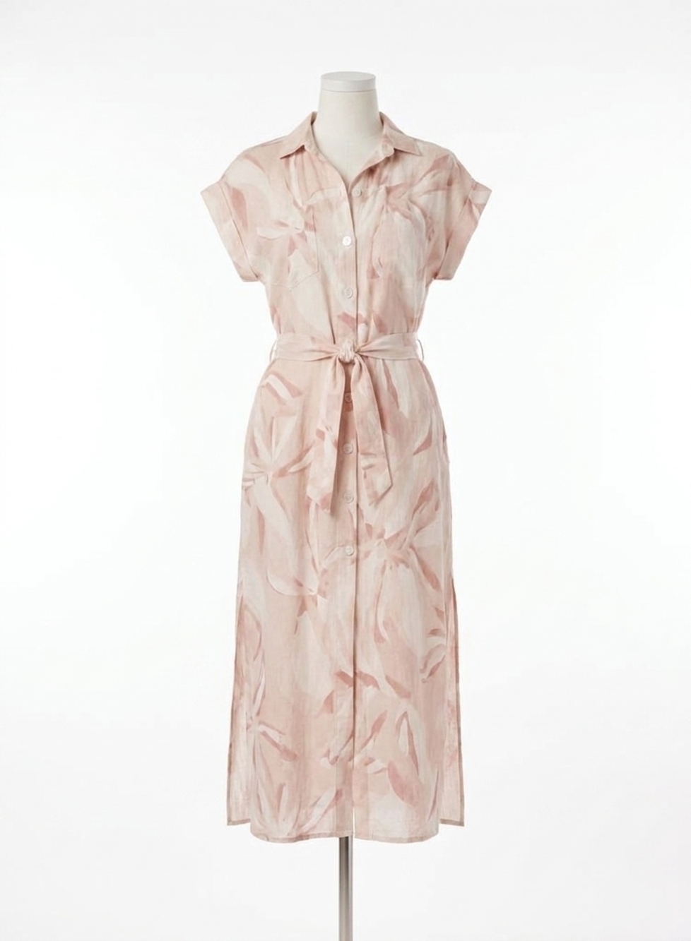 NEW BELLA DAHL cap sleeve midi shirt dress in fresco floral print
